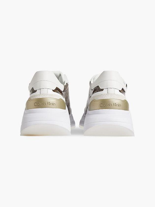 White Calvin Klein Logo Wedge Women Sneakers | HDBU-96203