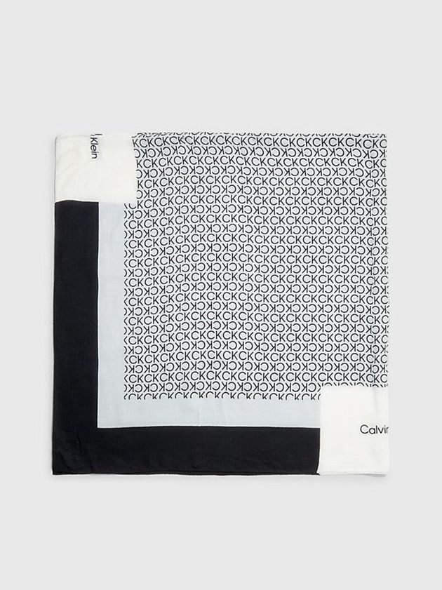 White Calvin Klein Logo Women Scarf | SEZG-42185