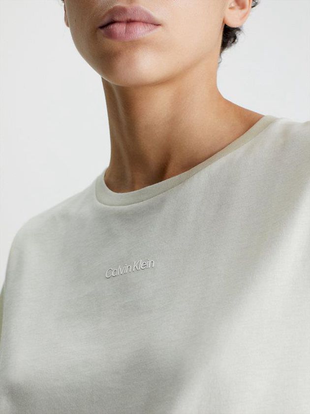 White Calvin Klein Logo Women T-Shirt | SLPH-81972