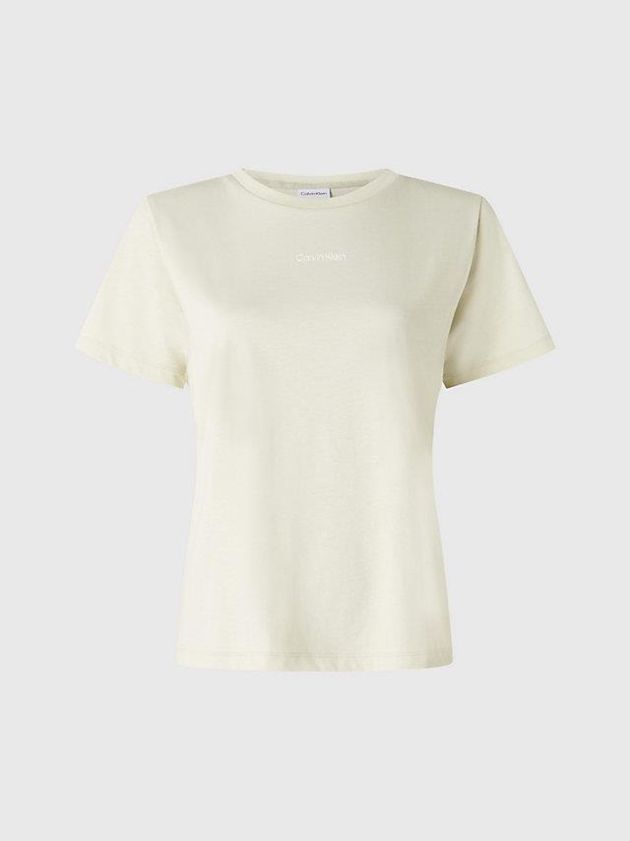 White Calvin Klein Logo Women T-Shirt | SLPH-81972