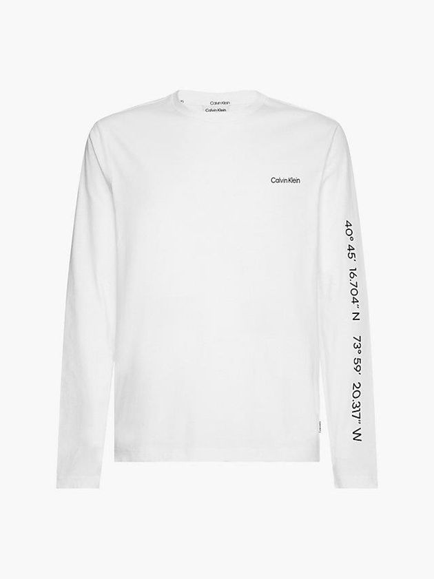 White Calvin Klein Long Sleeve Coordinates Men T-Shirt | GHWJ-95270