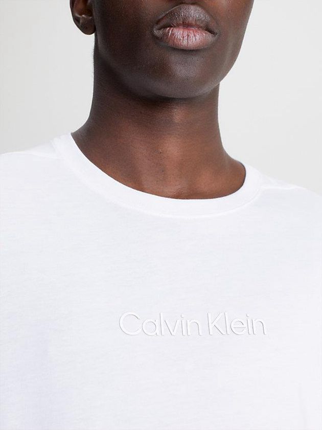 White Calvin Klein Long Sleeve Gym Men T-Shirt | BQYX-75316