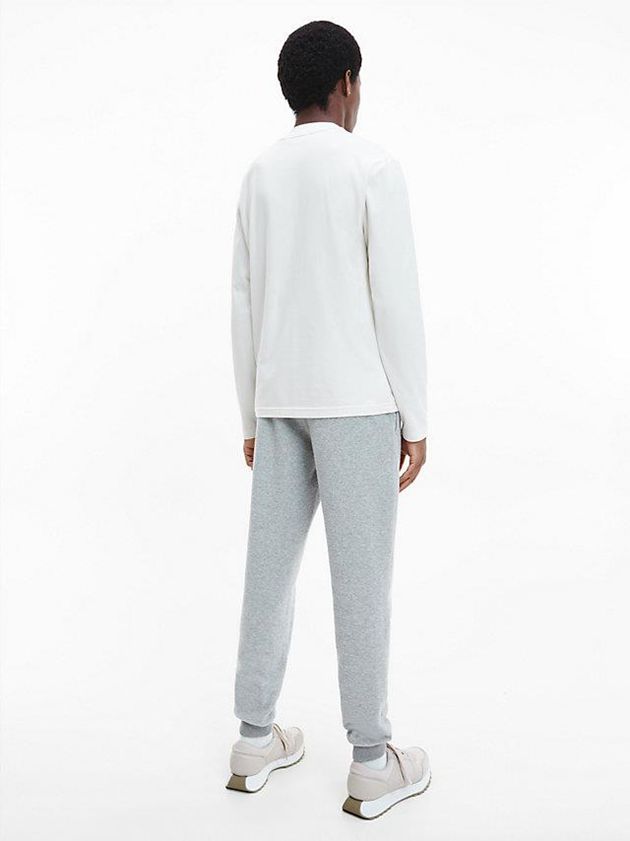 White Calvin Klein Long Sleeve Mock Neck Men Top | LGKH-79140