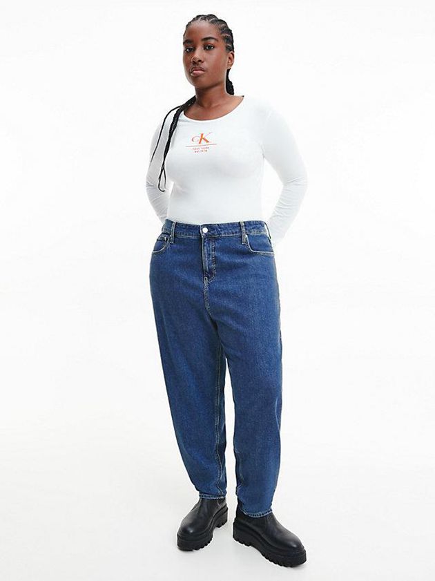 White Calvin Klein Long Sleeve Women Bodysuit | PFKS-84621