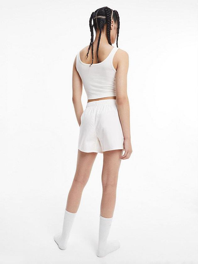 White Calvin Klein Lounge Tank - Pure Ribbed Women Top | YAUE-49713