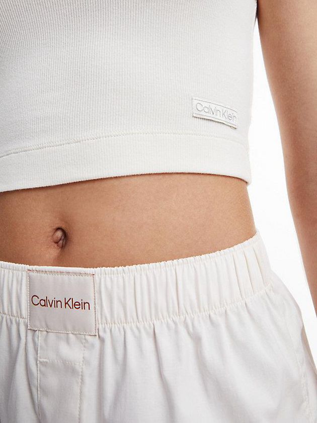 White Calvin Klein Lounge Tank - Pure Ribbed Women Top | YAUE-49713