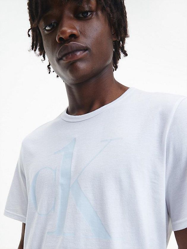 White Calvin Klein Lounge - CK One Men T-Shirt | NFMD-84190