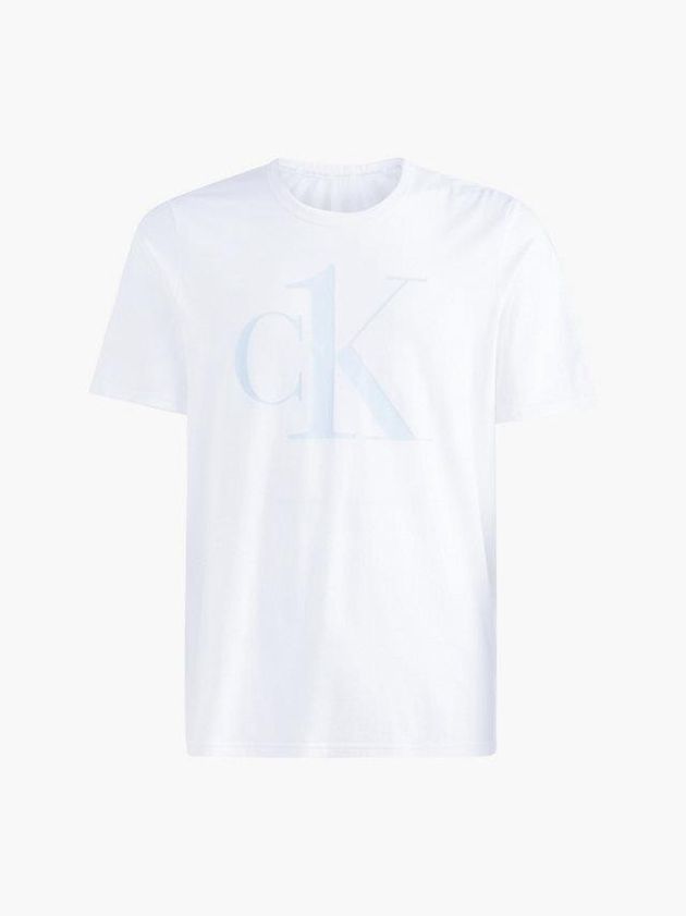 White Calvin Klein Lounge - CK One Men T-Shirt | NFMD-84190