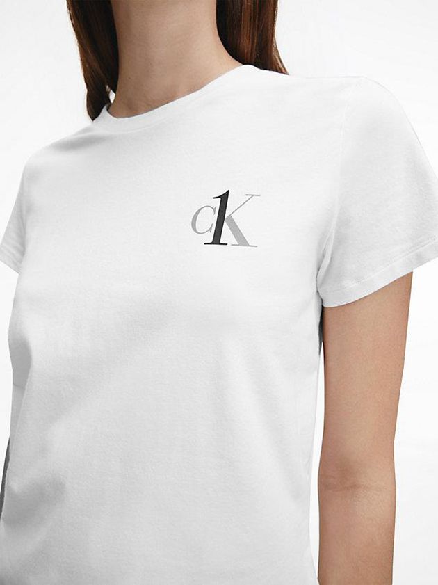 White Calvin Klein Lounge - CK One Women T-Shirt | KOAY-28056
