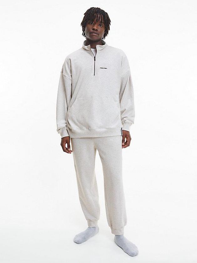 White Calvin Klein Lounge - Modern Cotton Men Sweatshirt | SCPG-07615
