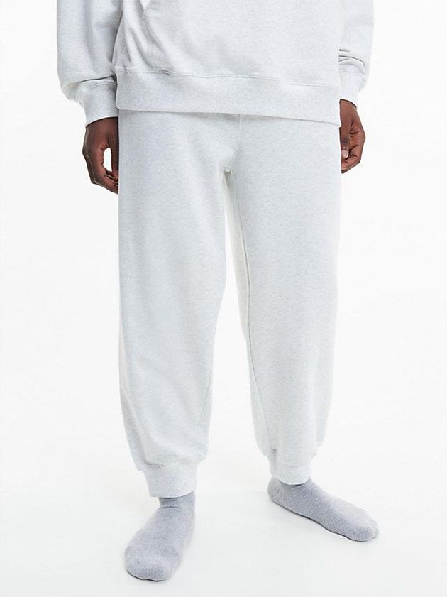 White Calvin Klein Lounge - Modern Cotton Men Joggers | YFMU-27503