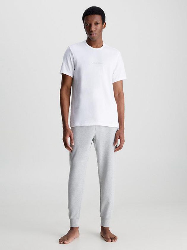 White Calvin Klein Lounge - Modern Structure Men T-Shirt | PTCZ-85273