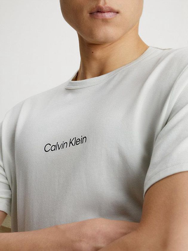 White Calvin Klein Lounge - Modern Structure Men T-Shirt | FHOQ-68057