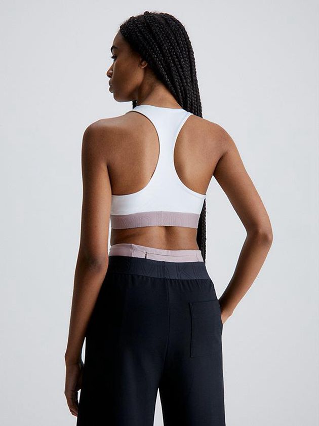 White Calvin Klein Medium Impact Sports Women Bra | TGIQ-15809