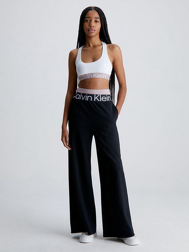White Calvin Klein Medium Impact Sports Women Bra | TGIQ-15809