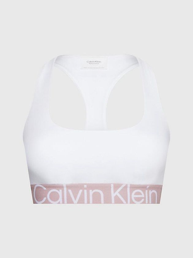 White Calvin Klein Medium Impact Sports Women Bra | TGIQ-15809