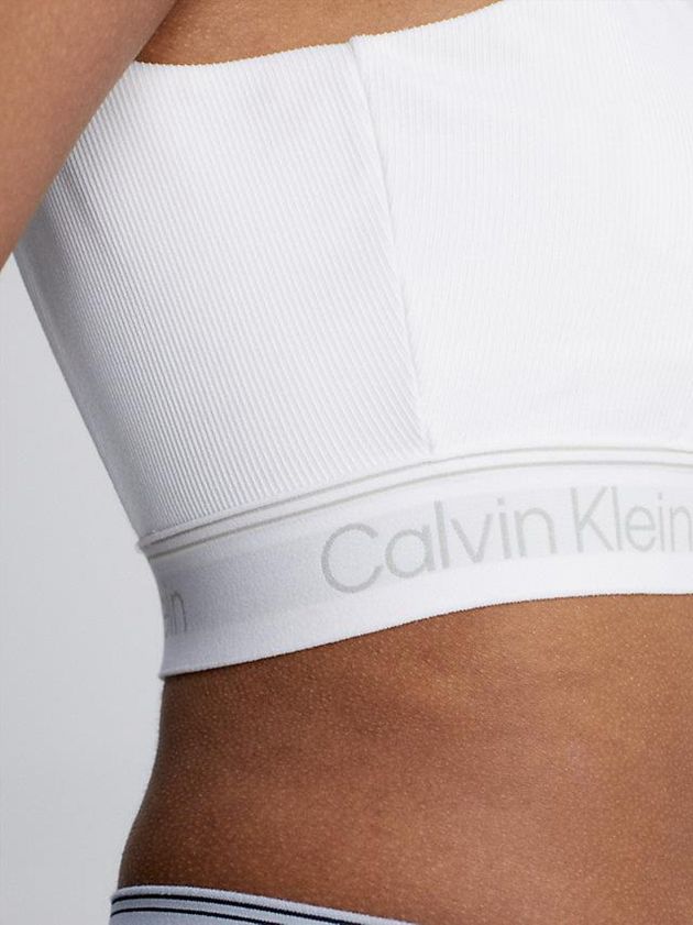 White Calvin Klein Medium Impact Sports Women Bra | DJVB-80127