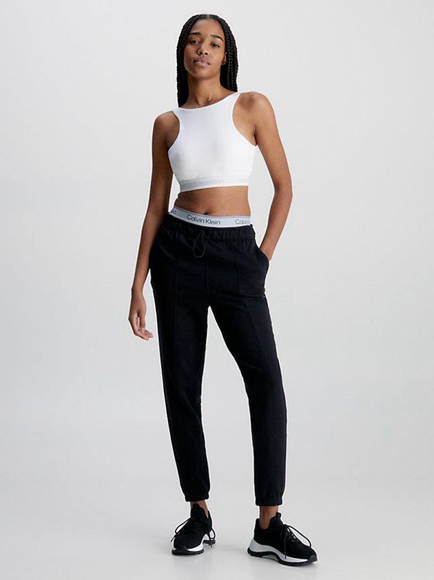 White Calvin Klein Medium Impact Sports Women Bra | DJVB-80127