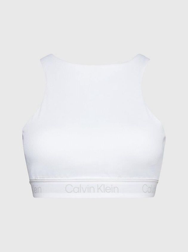 White Calvin Klein Medium Impact Sports Women Bra | DJVB-80127
