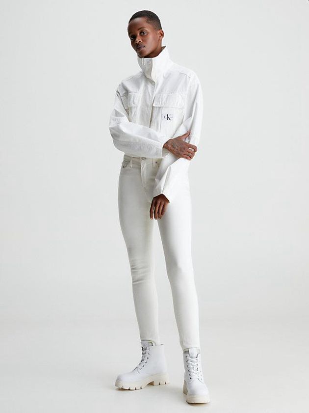 White Calvin Klein Mid Rise Skinny Women Jeans | NSDJ-76923