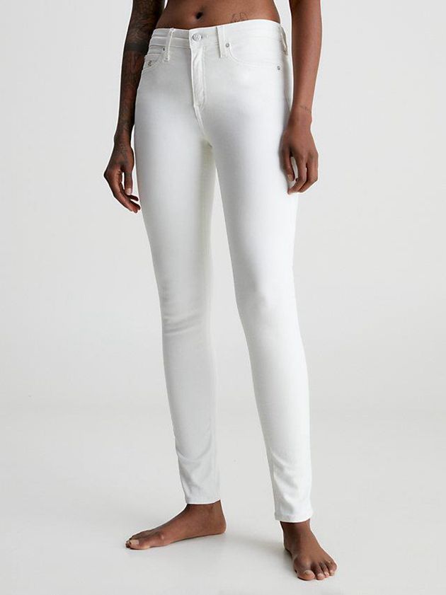 White Calvin Klein Mid Rise Skinny Women Jeans | NSDJ-76923
