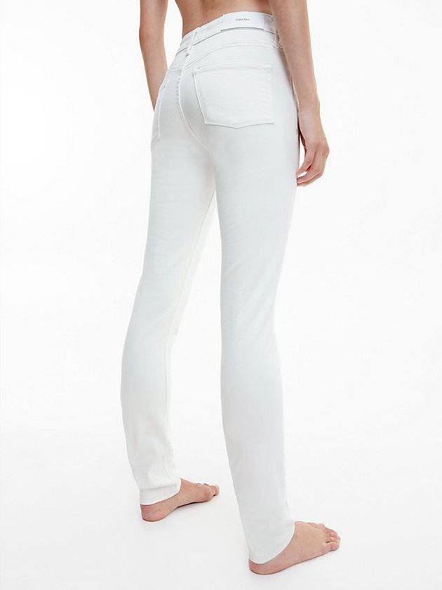White Calvin Klein Mid Rise Skinny Women Jeans | YRTI-25146