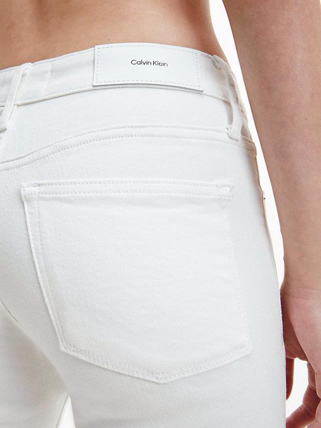 White Calvin Klein Mid Rise Skinny Women Jeans | YRTI-25146