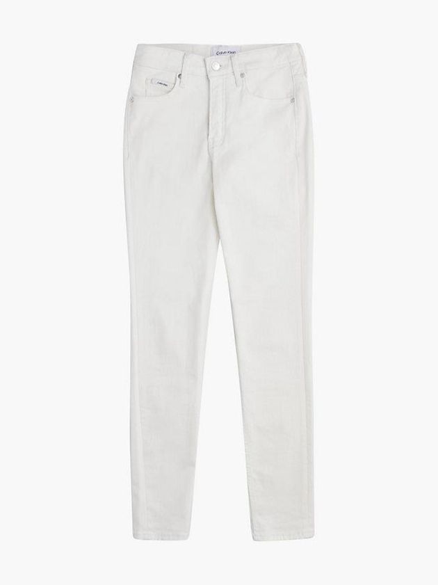 White Calvin Klein Mid Rise Skinny Women Jeans | YRTI-25146
