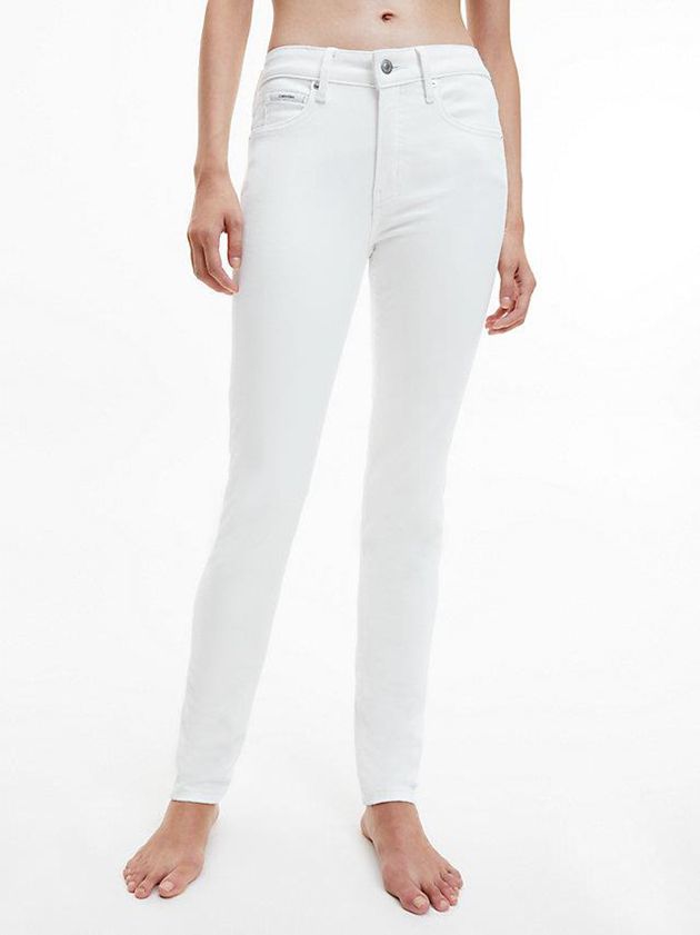White Calvin Klein Mid Rise Skinny Women Jeans | YRTI-25146