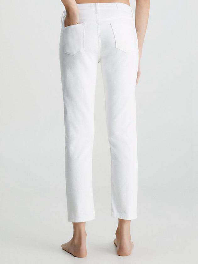White Calvin Klein Mid Rise Slim Ankle Women Jeans | BWXV-41326