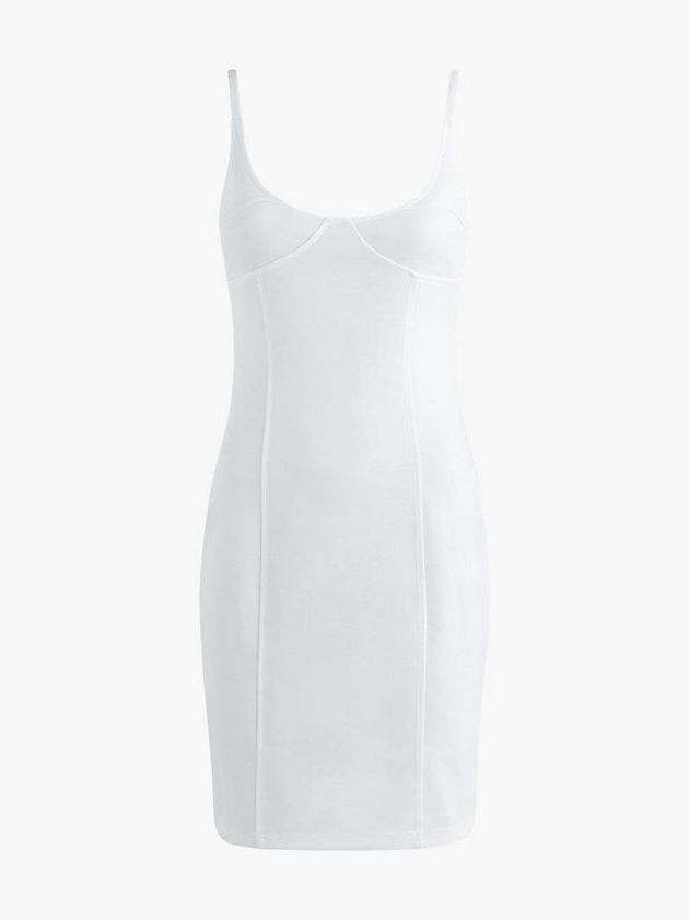White Calvin Klein Milano Jersey Bodycon - Pride Women Dress | EDRX-56043