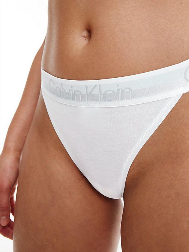 White Calvin Klein Modern Structure Women Thong | ZITW-96087