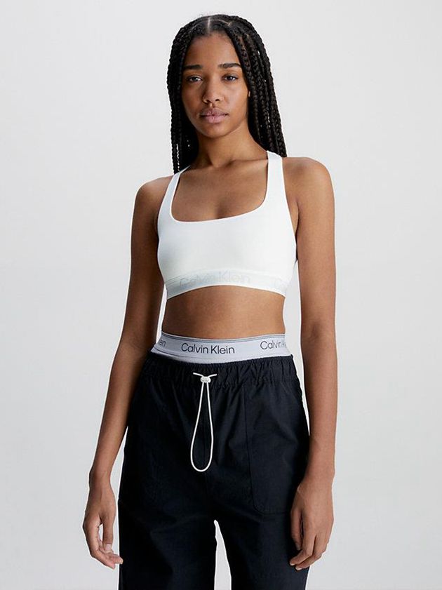 White Calvin Klein Modern Structure Women Bra | CVYX-83502