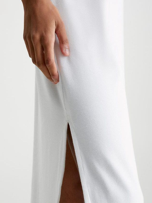White Calvin Klein Monogram Maxi T-Shirt Women Dress | BCYL-31708