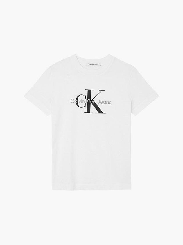 White Calvin Klein Monogram Women T-Shirt | ABSZ-61072