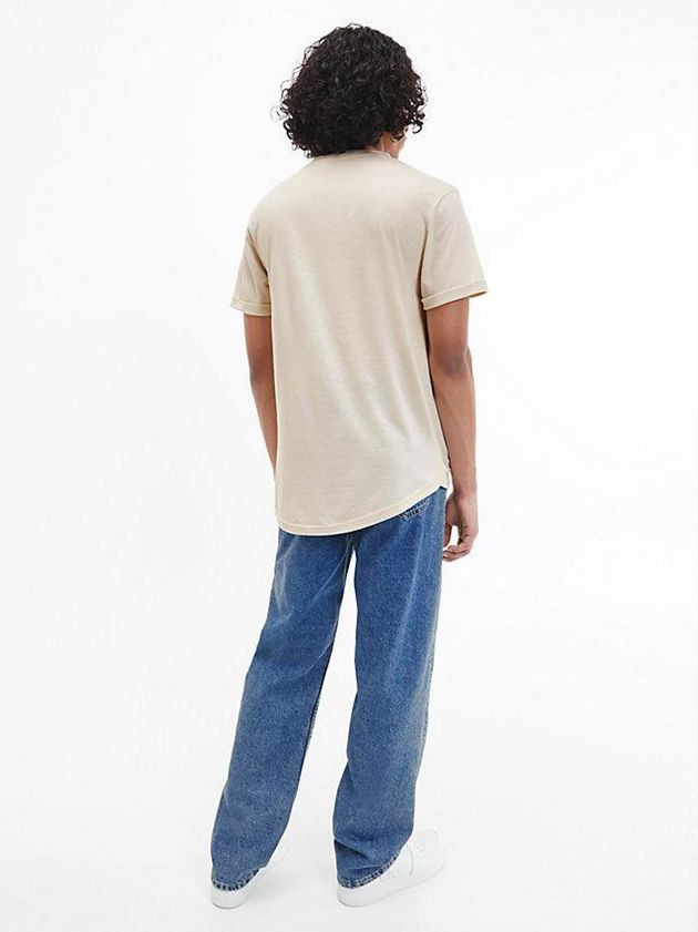 White Calvin Klein Organic Cotton Badge Men T-Shirt | UVWB-95846