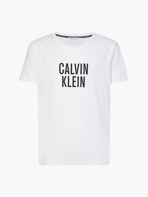 White Calvin Klein Organic Cotton Beach - Intense Power Men T-Shirt | AXVD-18654