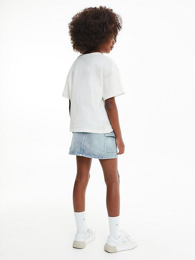 White Calvin Klein Organic Cotton Boxy Girls's T-Shirt | JDGQ-37841