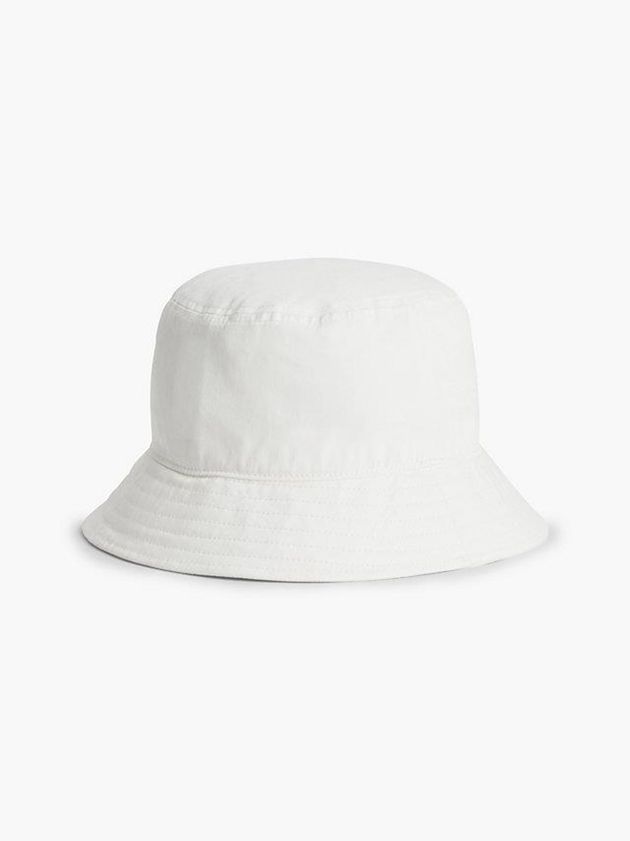 White Calvin Klein Organic Cotton Bucket Women Cap | MJLN-18976