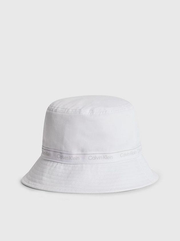 White Calvin Klein Organic Cotton Bucket Women Cap | LCPW-20196
