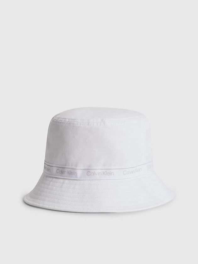 White Calvin Klein Organic Cotton Bucket Women Cap | LCPW-20196