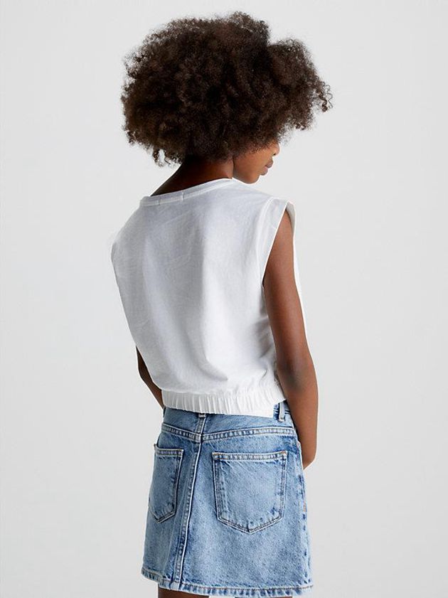 White Calvin Klein Organic Cotton Graphic Girls's T-Shirt | MIGQ-92016