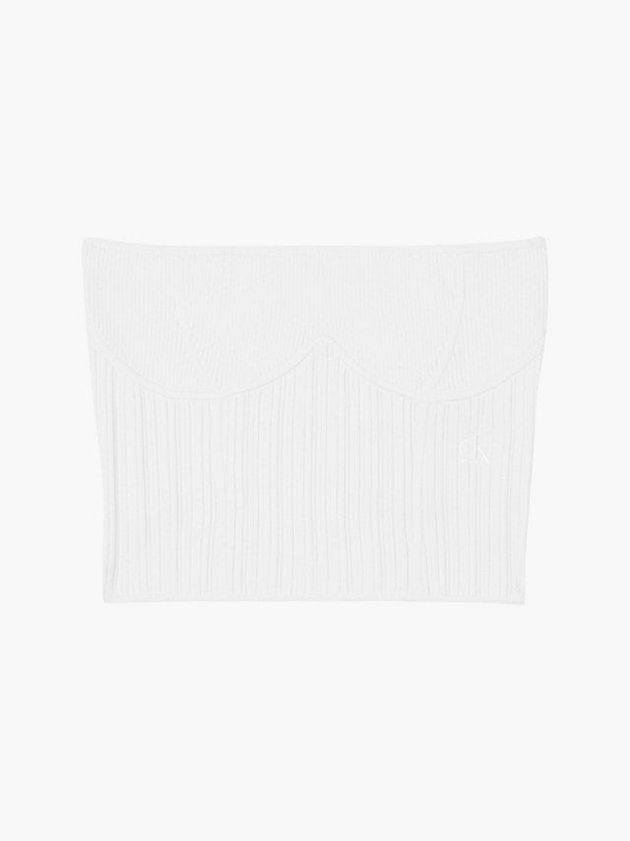 White Calvin Klein Organic Cotton Knit Bustier Women Top | JGDC-21604