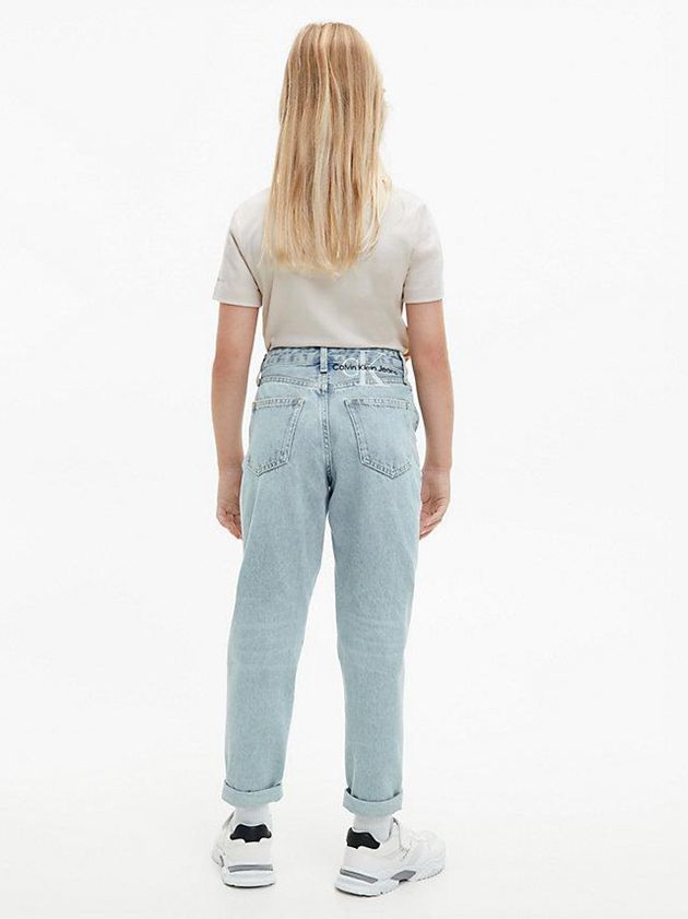 White Calvin Klein Organic Cotton Logo Girls's T-Shirt | RDNK-82091