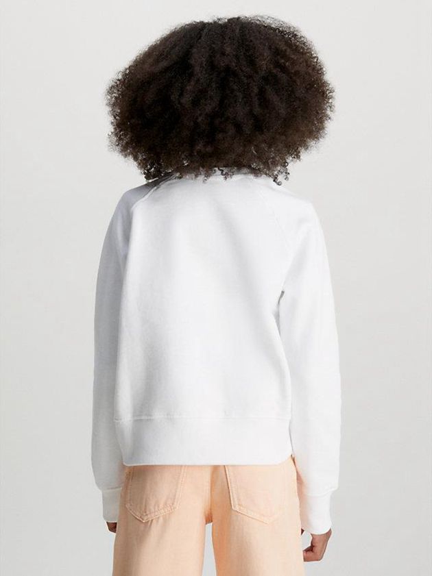 White Calvin Klein Organic Cotton Logo Girls's Sweatshirt | KRBQ-89451