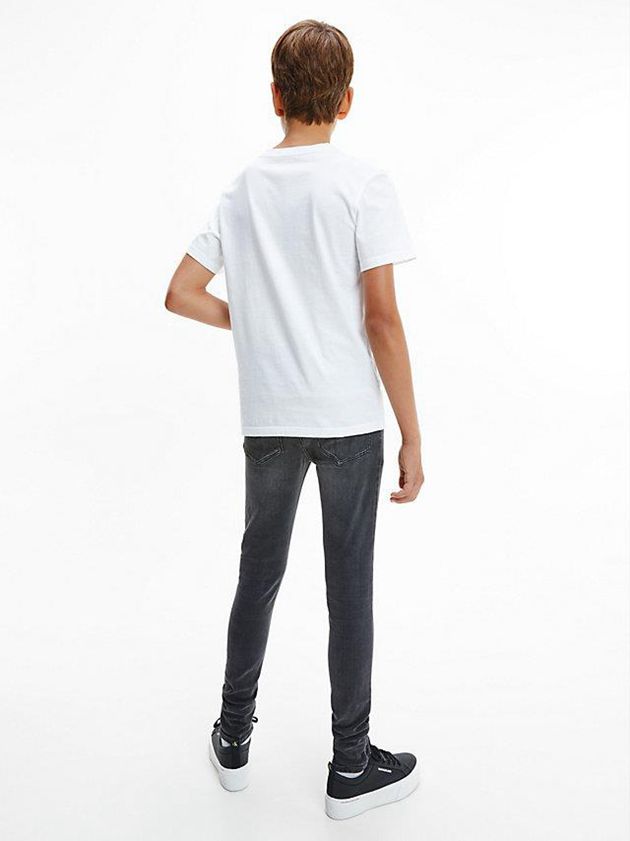White Calvin Klein Organic Cotton Logo Girls's T-Shirt | HJPG-30476