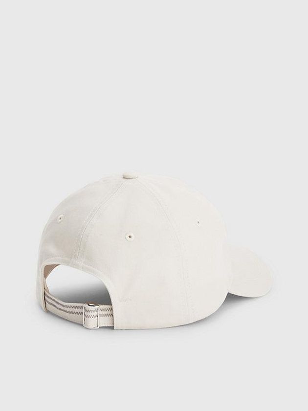 White Calvin Klein Organic Cotton Logo Men Cap | GLHF-48369