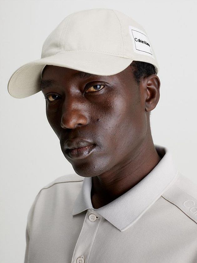 White Calvin Klein Organic Cotton Logo Men Cap | GLHF-48369