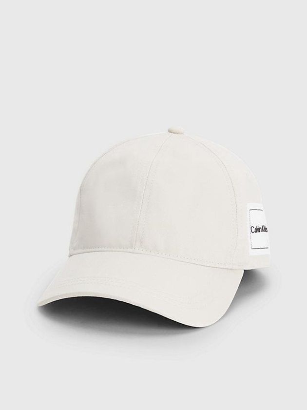 White Calvin Klein Organic Cotton Logo Men Cap | GLHF-48369
