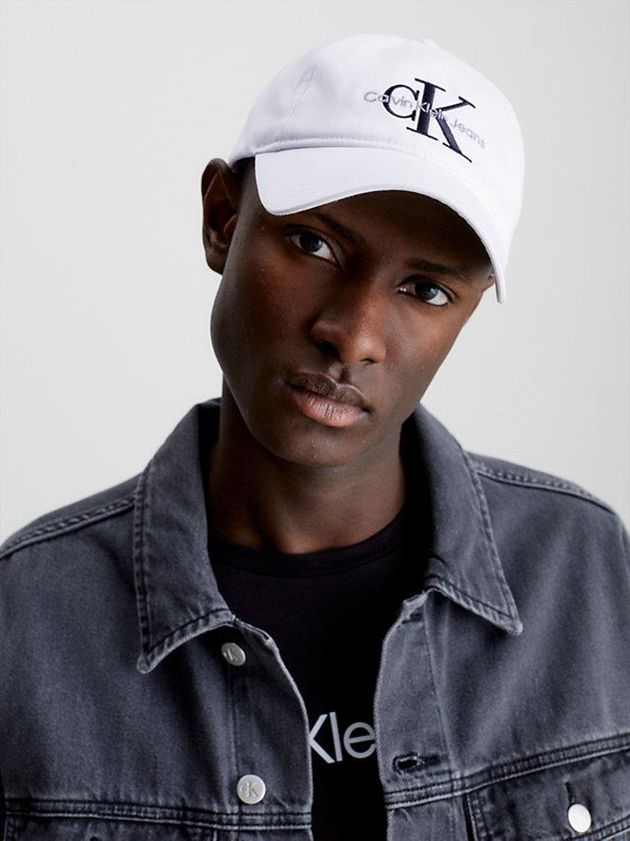 White Calvin Klein Organic Cotton Logo Men Cap | SEGO-26185